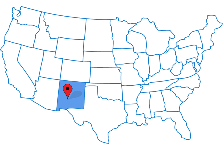 Image highlighting the state of New Mexico